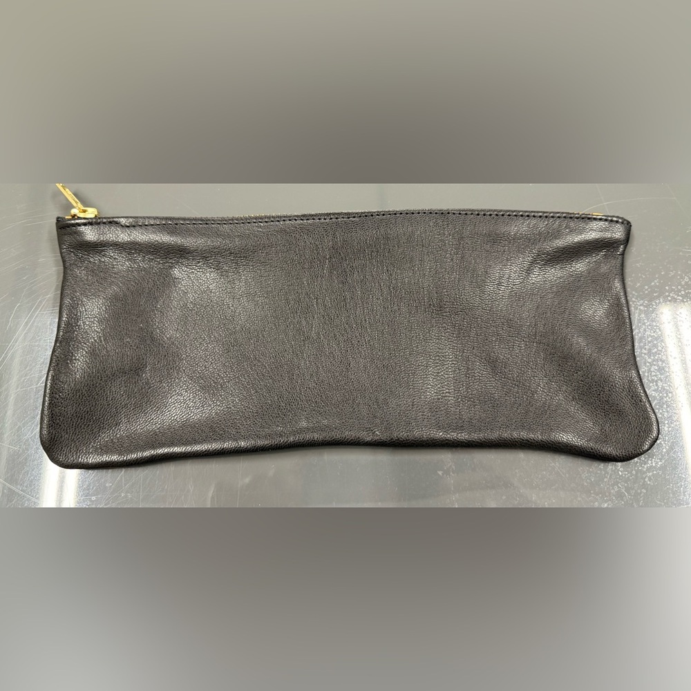 Alice Noon Black Leather Cosmetic Small Zip Bag - Picture 2 of 6